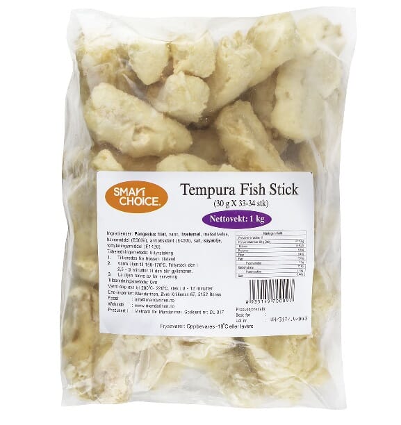 DF Tempura Fish Stick Smart Choice 1kg (30gx33stk) /8 - Mandarinen Oslo