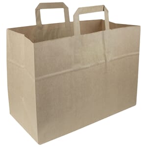 Papir Bærepose brun 35x17x24,5cm 250 stk,