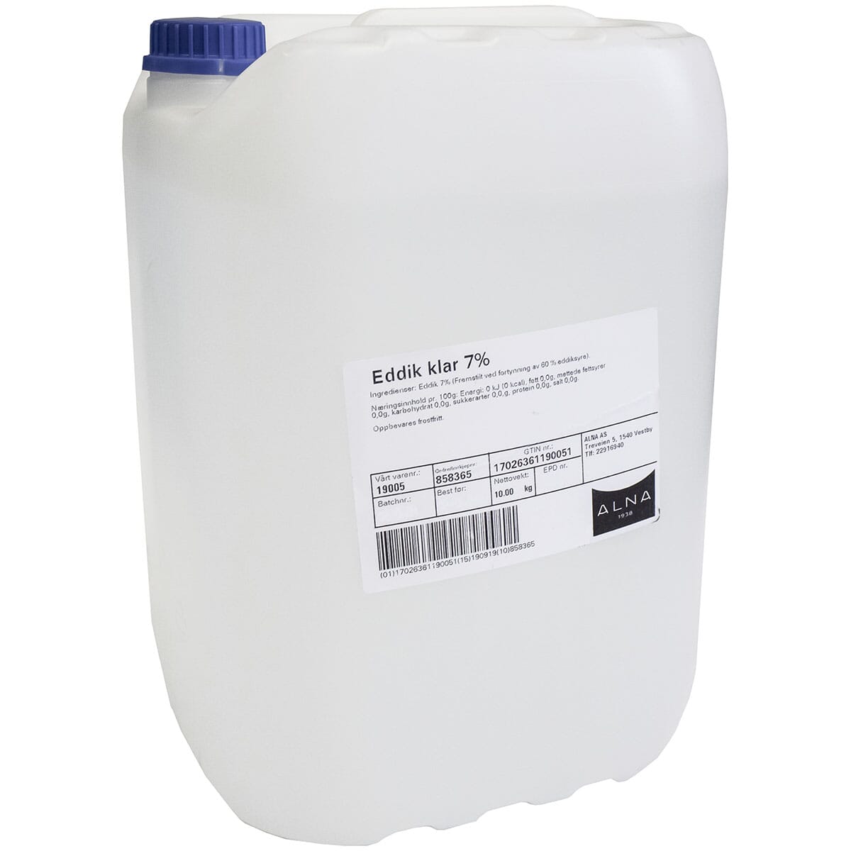 Vinegar, Eddik 7 % 10 lt. - Mandarinen Oslo