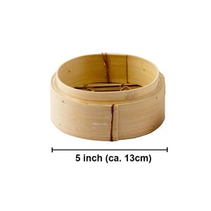 BB Bamboo steamer, 5" 13 cm  Rundt, lokk nr. 9878